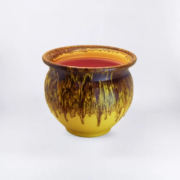 YELLOW BROWN CASHPOT – Image 1