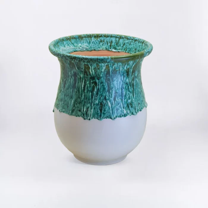 WHITE GREEN SIMPLE ANZAS POT – Image 1