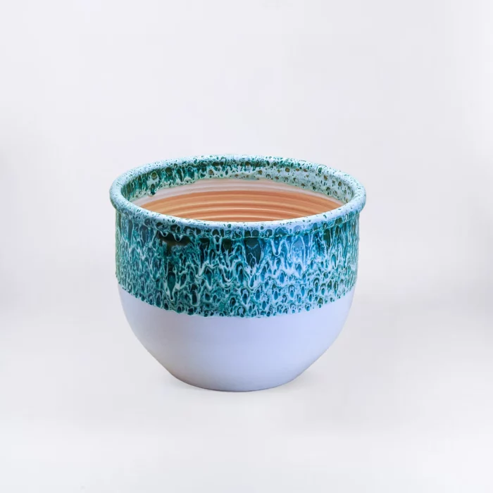 WHITE GREEN CHESTI SIMPLE POT – Image 1