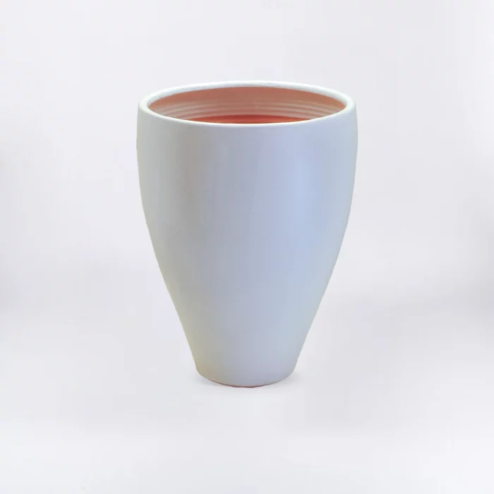 WHITE SIMPLE CONICAL POT – Image 1