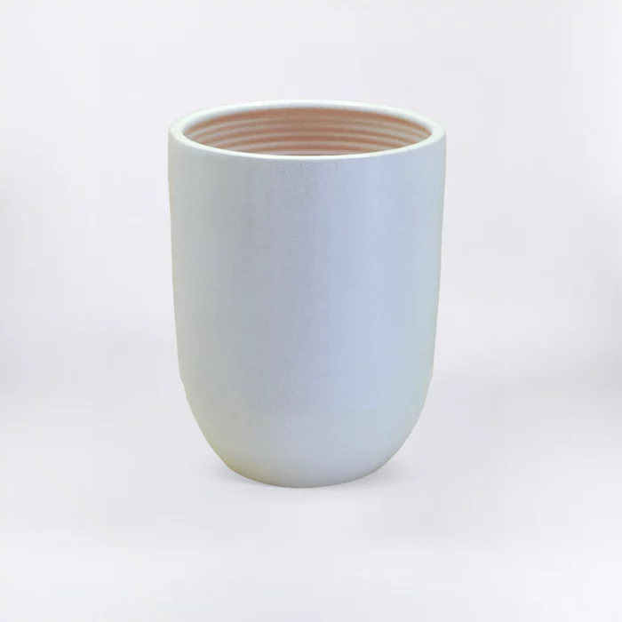 WHITE SIMPLE CYLINDRICAL POT – Image 1