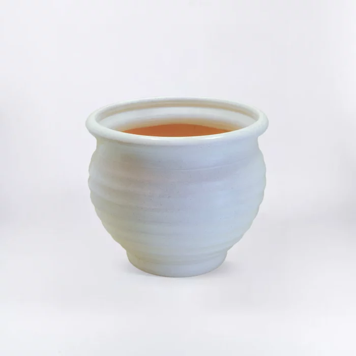 WHITE STRIPED CASHPOT – Image 1