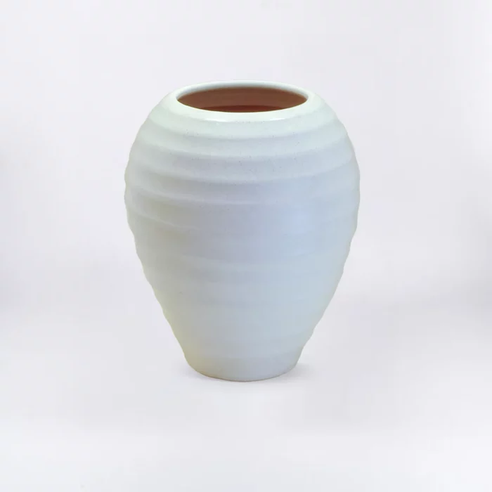 WHITE STRIPED EGG POT – Image 1