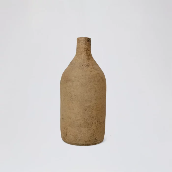 Terracotta Bottle  Vase – Natural Textured – Image 1