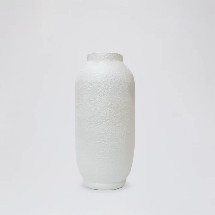 Cylindrical Stoneware Ceramic Vase Mineral Texture – Image 1
